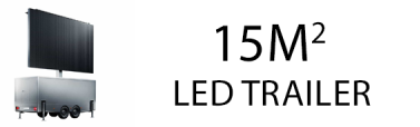 Leje af mobil LED trailer sk&aelig;rm 15m2